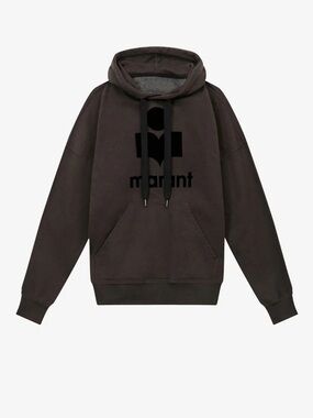 Isabel Marant brown cotton logo hoodie with silver eyelets
